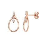 Cubic Zirconia Rose Teardrop Earrings