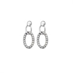 Silver Cubic Zirconia Drop Earrings SE211B