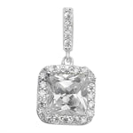 Square Cubic Zirconia Drop Pendant