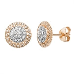 Cubic Zirconia Rose Flower Style Earrings