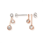 3 stone Drop Earrings