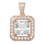 Rose Square Cubic Zirconia Pendant