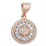 Rose Round Cubic Zirconia Pendant