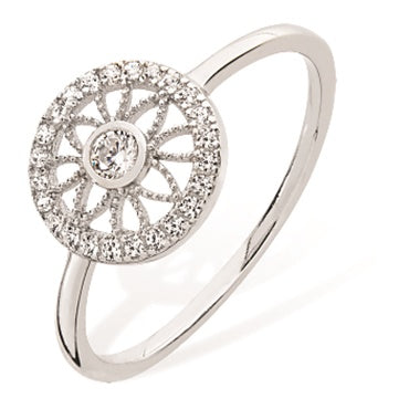 Sterling Silver Circle Ring CZ Ring