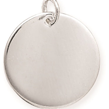 Sterling Silver Round Disc Pendant - Engravable