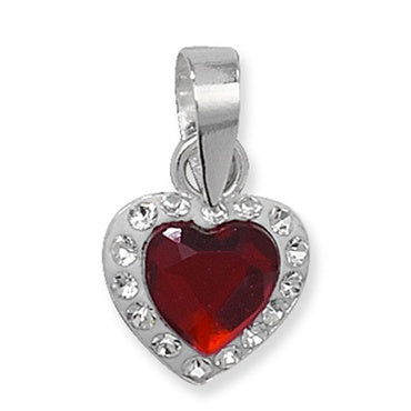Silver Red Heart Pendant