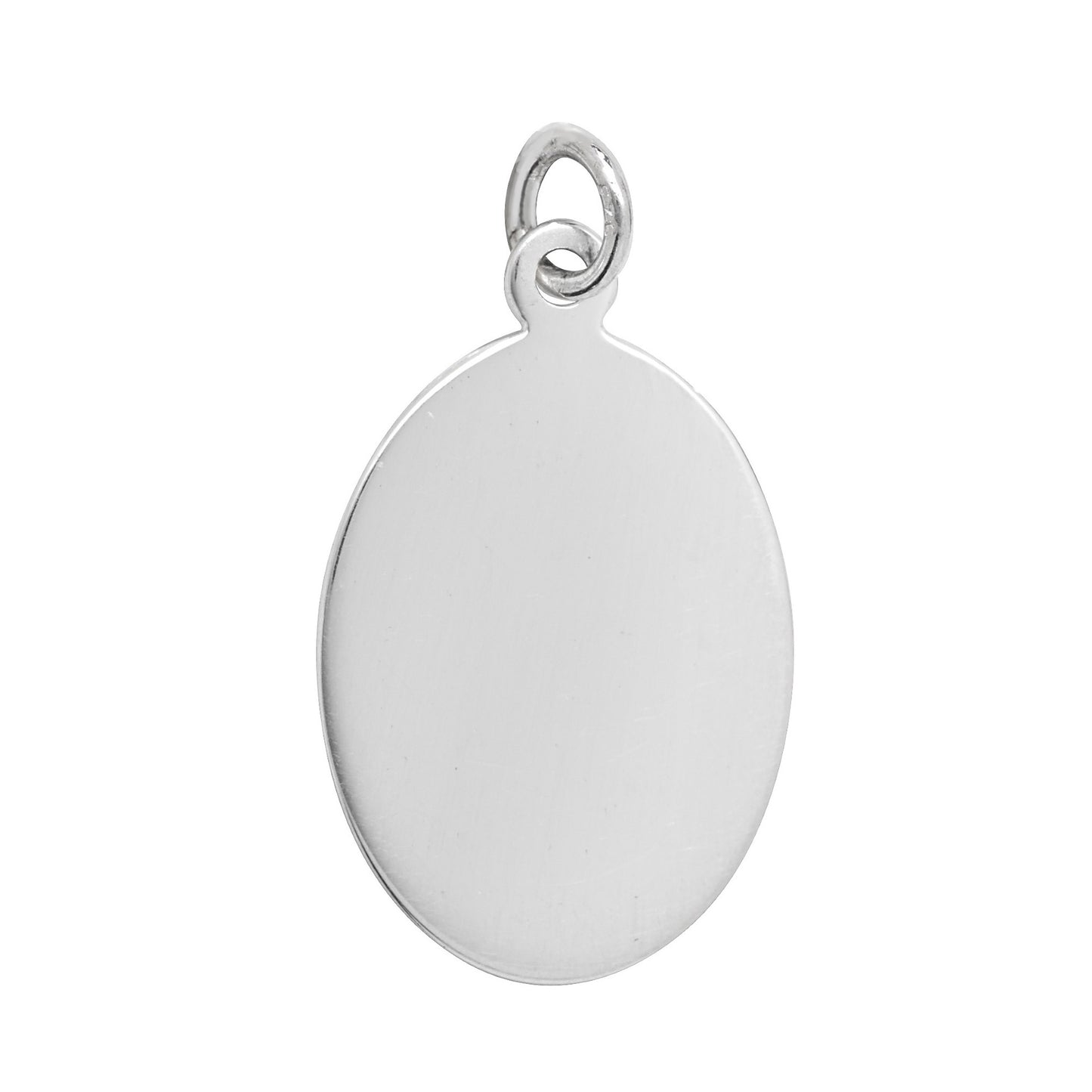 Sterling Silver Oval Disc Pendant - Engravable