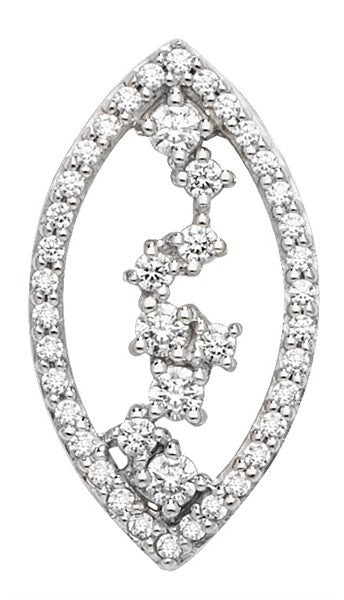 Sterling Silver Marquise Shape Pendant CZ
