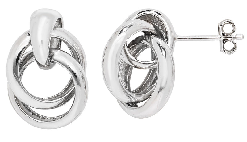 Sterling Silver Double Link Drop Earrings