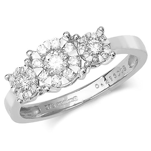 9ct White Gold Diamond Ring RD113W