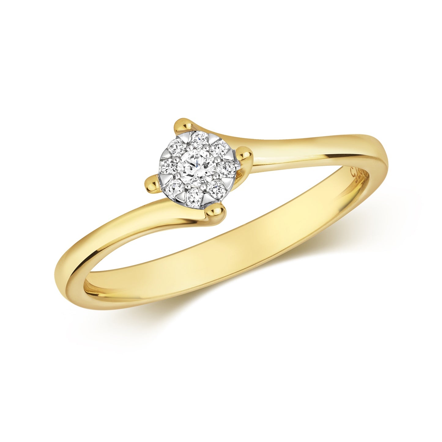 9ct Gold Illusion Set Twist Diamond Ring - RD120