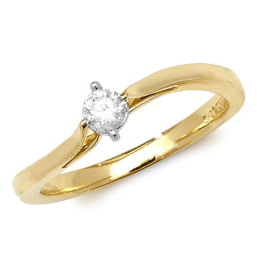 9ct Yellow Gold Twist Solitaire Ring - RD170