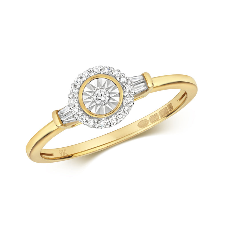 9ct Gold Diamond Cluster Ring - RD563
