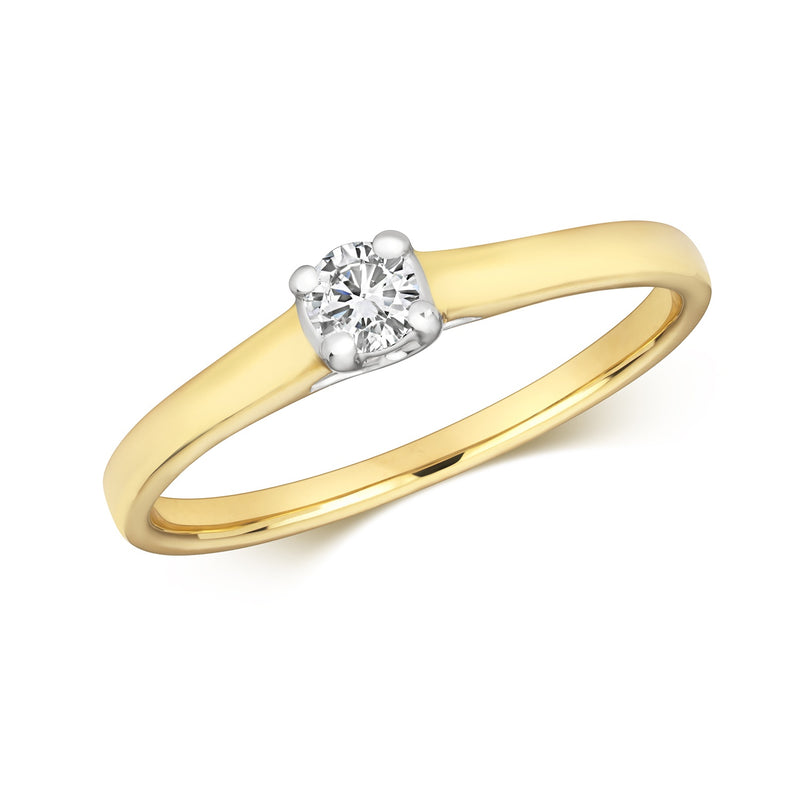 9ct Gold Diamond Solitaire 0.15ct - RD605