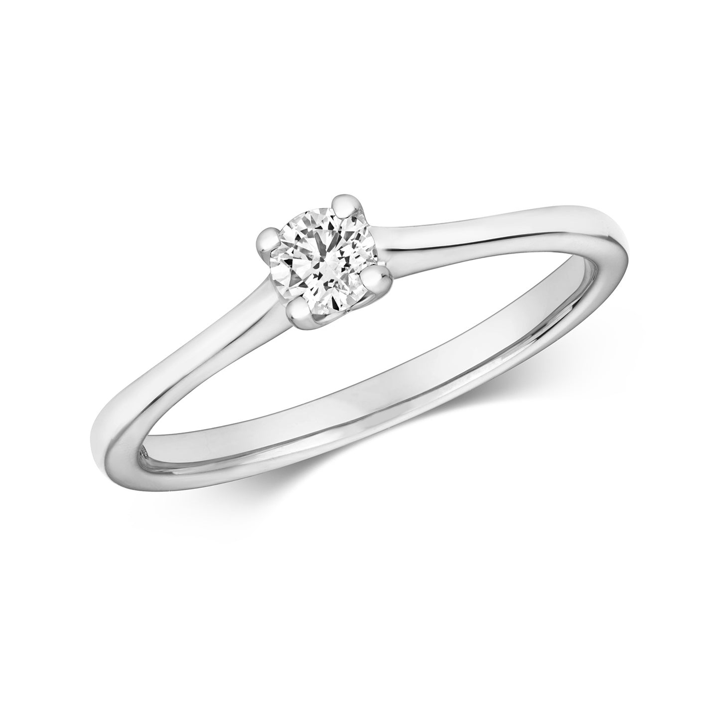 9ct White Gold Diamond Solitaire 0.27ct
