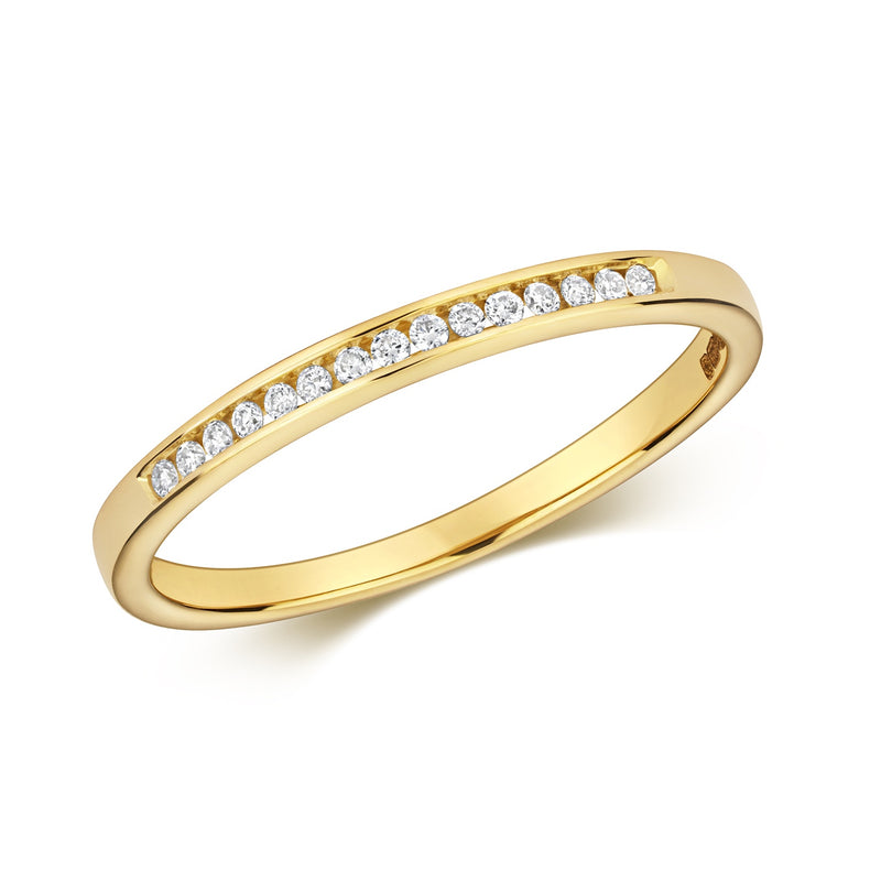 9ct Gold Eternity Ring - Channel Set - 0.07ct