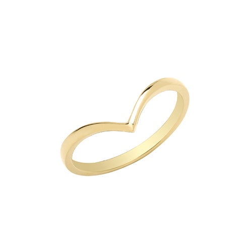 9ct Yellow Gold Plain Wishbone Ring RN1655