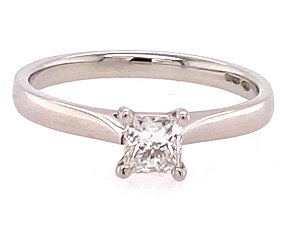 Platinum Princess Cut Diamond Solitaire Ring RN2402