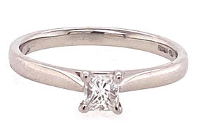 Platinum Princess Cut Diamond Solitaire Ring RN2403