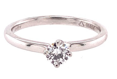 Platinum D/SI1 Diamond Solitaire Diamond Ring 0.30ct - RN4601