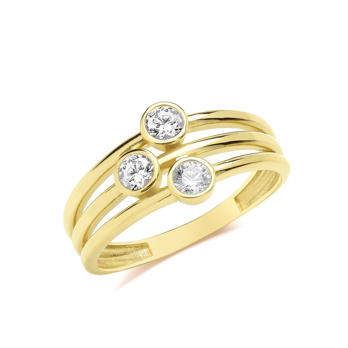 9ct Gold Bubble Ring with CZ