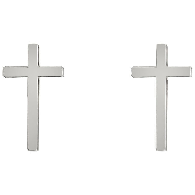 ALEX AND ANI Providence Collection Silver Cross Post Earrings PC14SPE05S