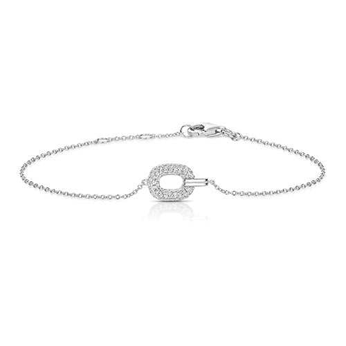 Silver Pave Set Open Link Bracelet