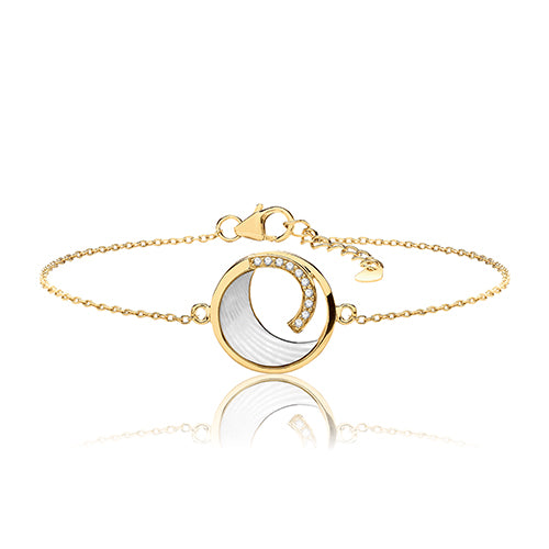 Yellow Gold Plated Mother of Pearl Bracelet