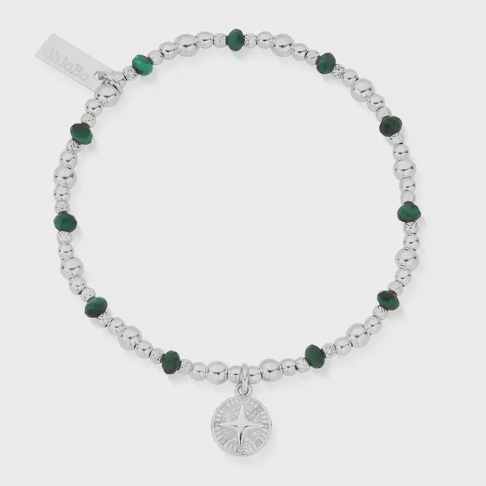 ChloBo Silver Tranquil Journey Malachite bracelet SBMFB3236