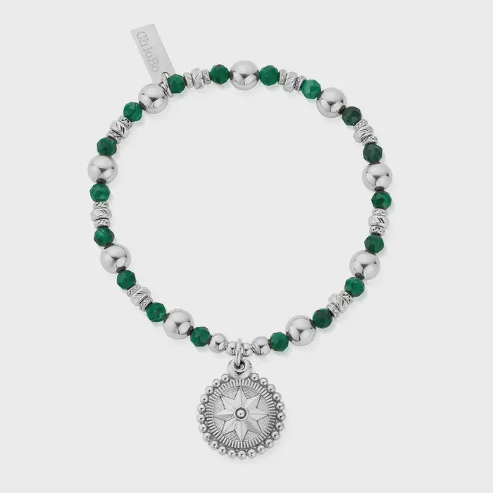 ChloBo Silver Wandering Free Malachite Bracelet SBMFR3226