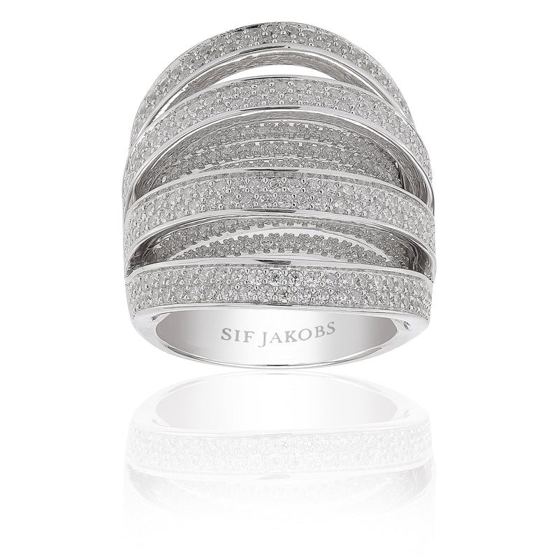 Sif Jakobs Ladies Silver Foggio Grande Ring R106101-CZ/58