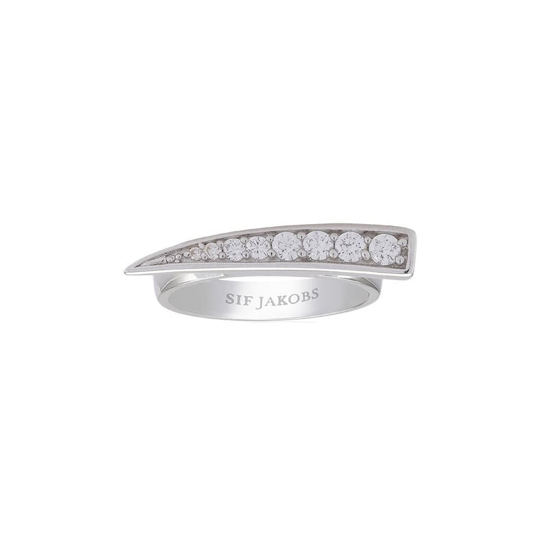 Sif Jakobs Ladies Rhodium Plated 'Pila' Graduated White Cubic Zirconia Ring SJ-R1010-CZ/60
