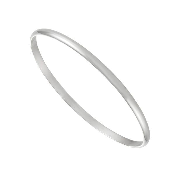 Sterling Silver 4mm Plain Bangle S4124/65