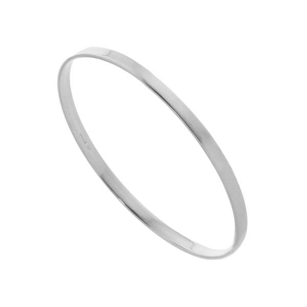 Sterling Silver 4mm Flat Bangle S4144/65