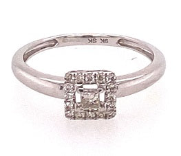 9ct White Gold Diamond Ring - SKR14321