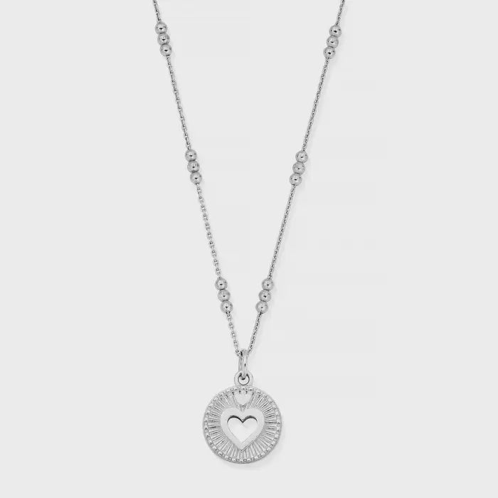 ChloBo Silver Triple Bobble Chain Guiding Heart Necklace SNTBB3220