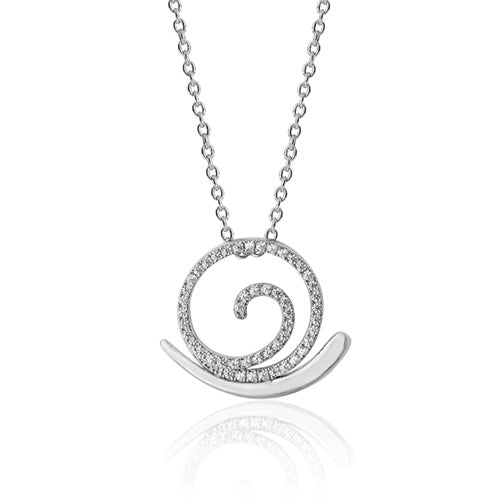 Silver CZ Snail Pendant