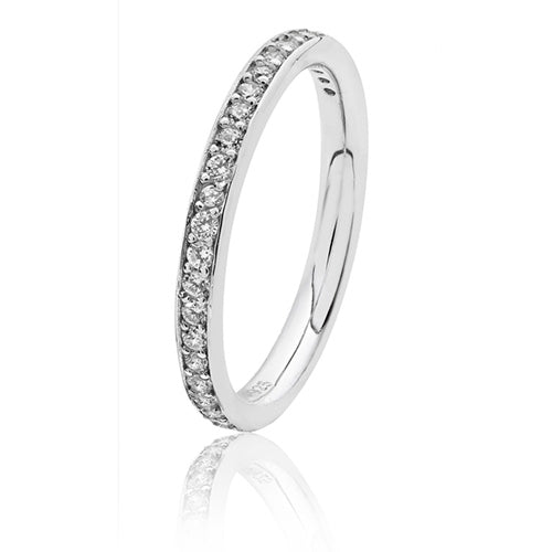 Silver Half Eternity CZ Ring