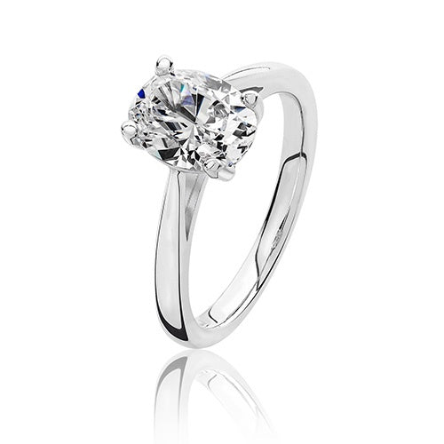 Silver Oval CZ Ring SRG0091CZ
