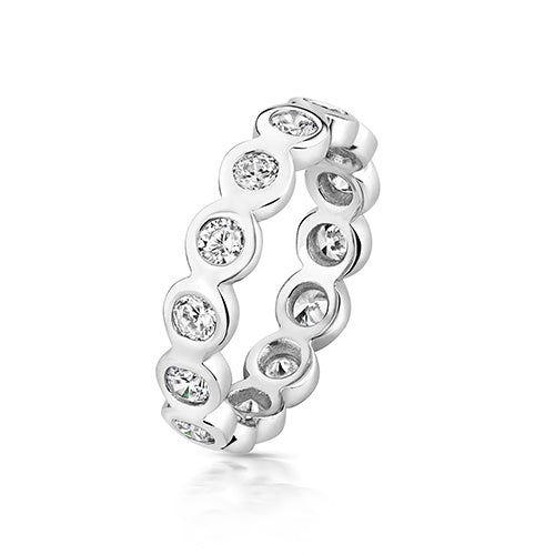 Silver Rubover full Eternity CZ Ring
