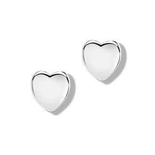 Jo for Girls Satin finished Silver Heart Earrings CE10S