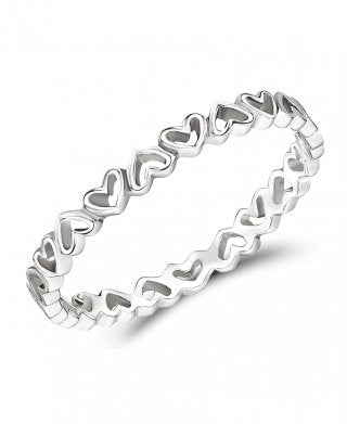 Silver Mini Heart Stacker Ring