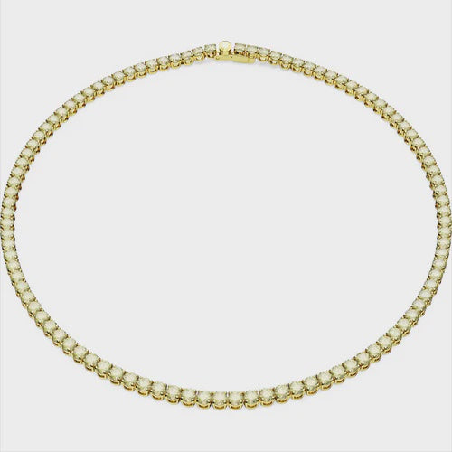 Swarovski Matrix Yellow Tone Yellow Crystal Tennis Necklace 5661191