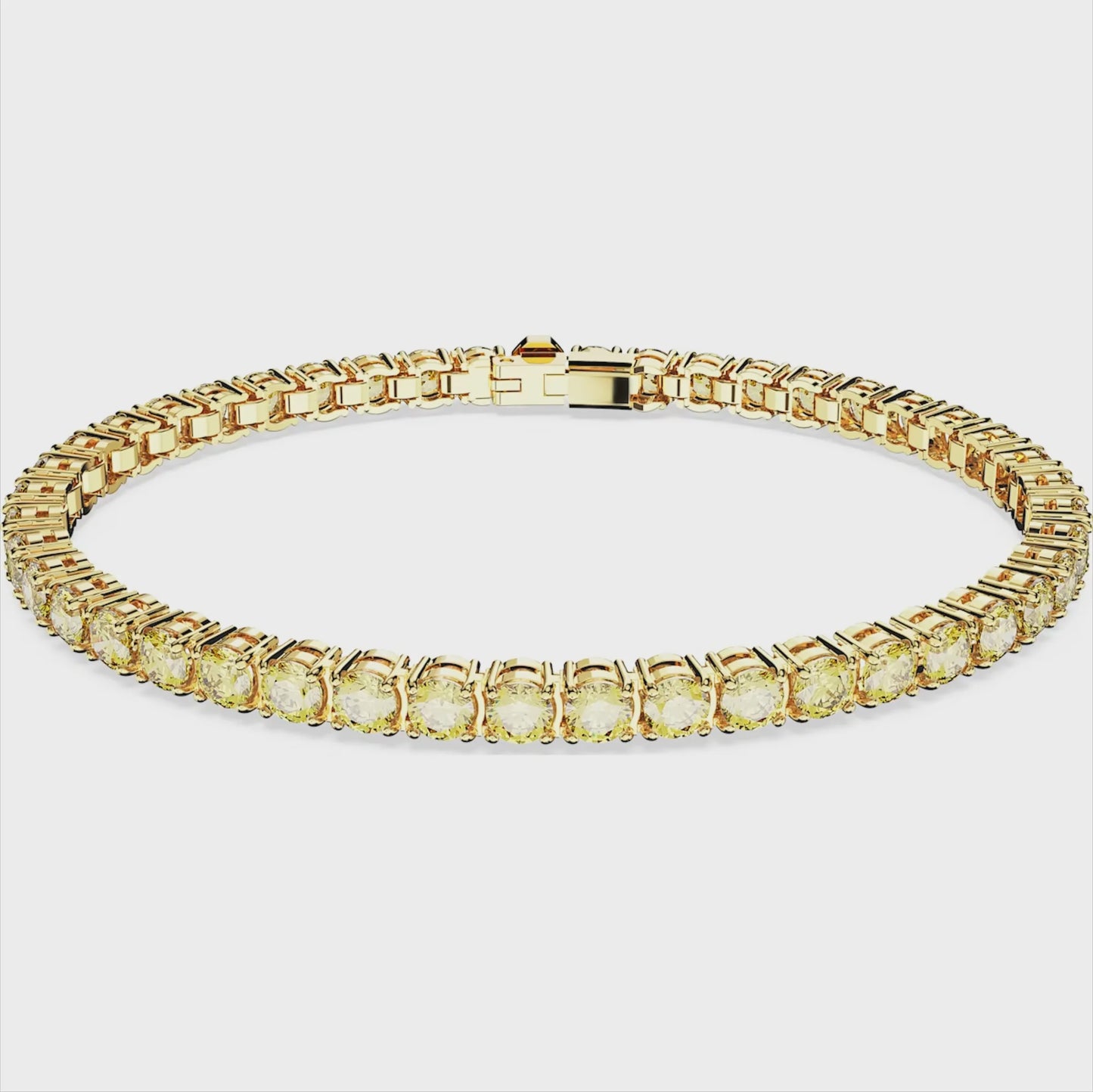 Swarovski Matrix Gold Tone Yellow Tennis Bracelet 5648933