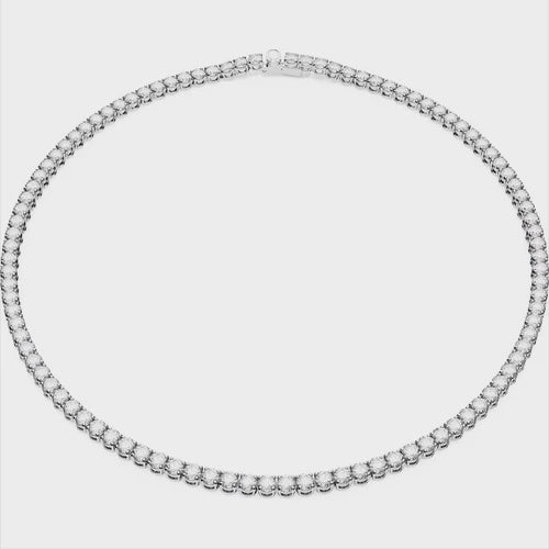 Swarovski Matrix Rhodium Plated White Crystal Tennis Necklace 5661257