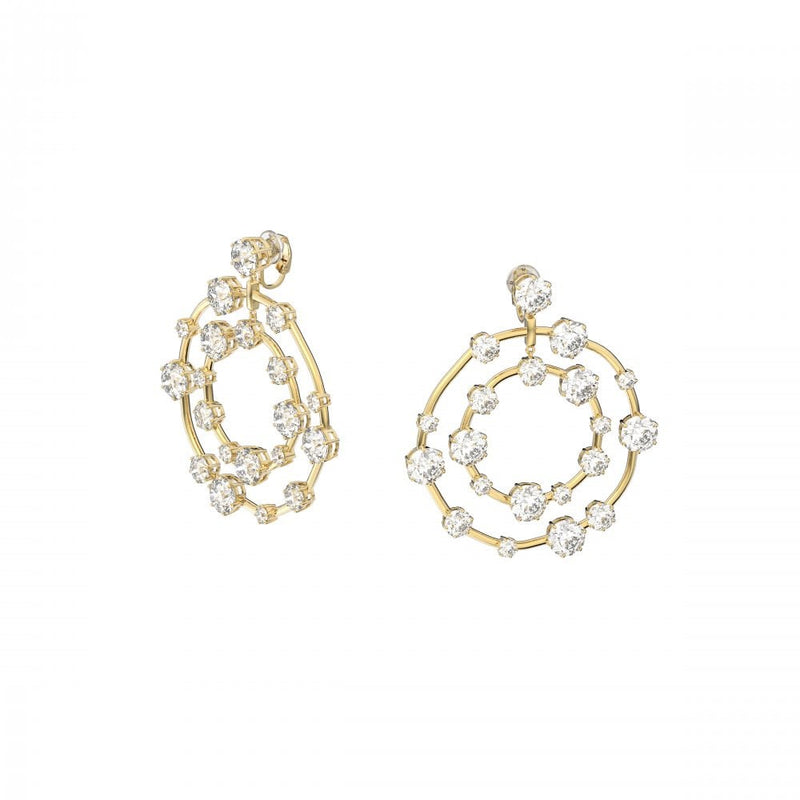 Swarovski Constella Clip Earrings Gold Tone 5616920