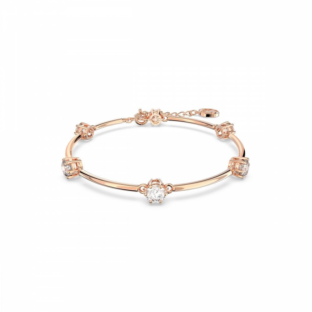 SWAROVSKI Constella Rose Gold-Tone Plated round Cut Bangle 5654495