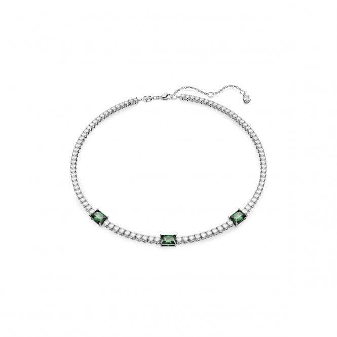 Swarovski Matrix Green and White Mixed Cuts Necklace 5666168