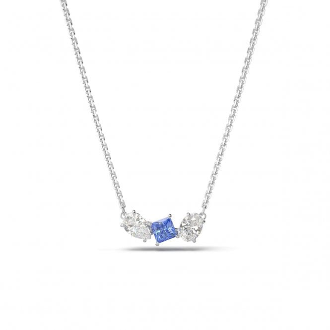 Swarovski Mesmera Blue and White Mixed Cut Pendant Rhodium Plated 5668276