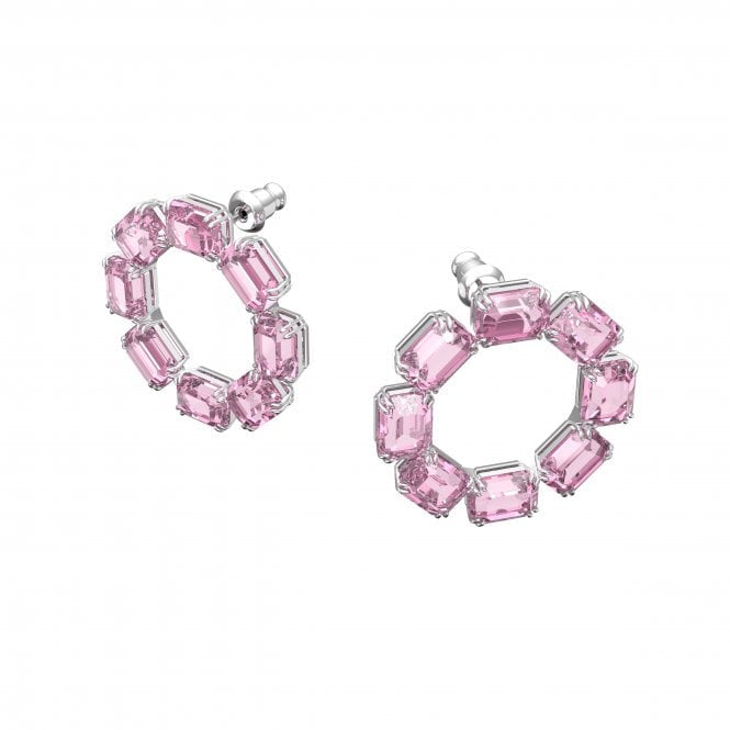 Swarovski Millenia hoop earrings Octagon Pink 5614296